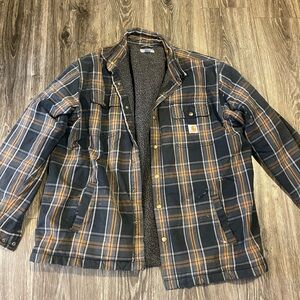 CARHARRT HUBBARD SHERPA LINED FLANNEL SHIRT JACKET Size 2x